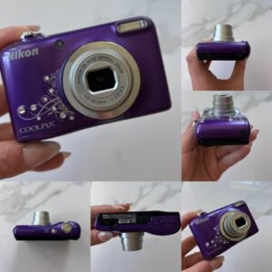 super cute purple Nikon Coolpix A10 compact digital camera. It’s a really pretty purple color & has a unique y2k design ✧:･.:☽˚