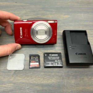 Canon Powershot ELPH 180 20MP Digital Camera 8X Zoom Red With Accessories