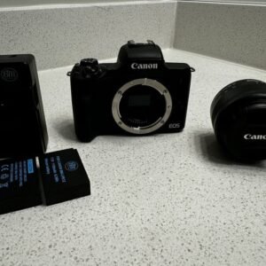 Canon EOS M50 Mark II 4K 24.1MP 15-45mm Lens Digital Camera With Extras